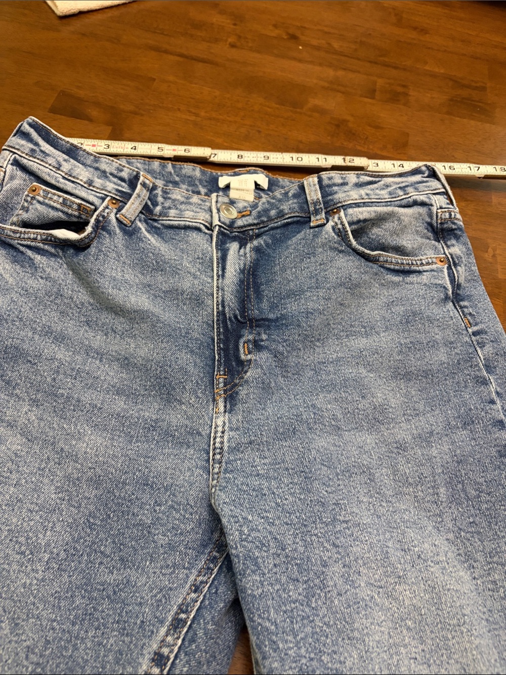 H&M Mid-Wash High-Rise Straight Jeans